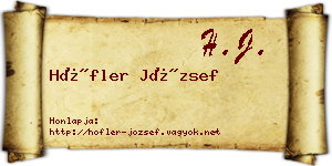 Höfler József névjegykártya