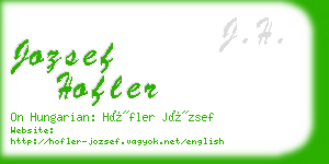 jozsef hofler business card